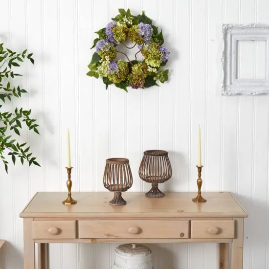 22&rdquo; Purple & Green Hydrangea Wreath {6}