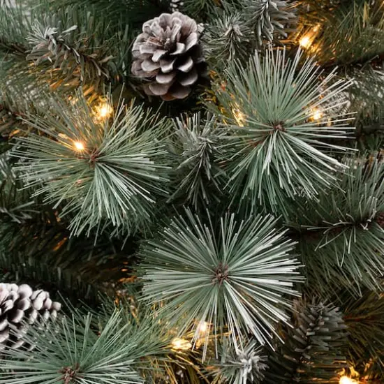 6ft. Pre-Lit Perry Hard Needle Artificial Christmas Tree, Clear Lights {4}