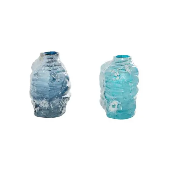 Blue Contemporary Glass Vase Set {4}