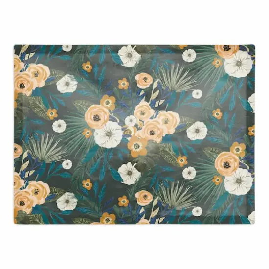 Tropical Floral Cotton Twill Placemat Green {1}