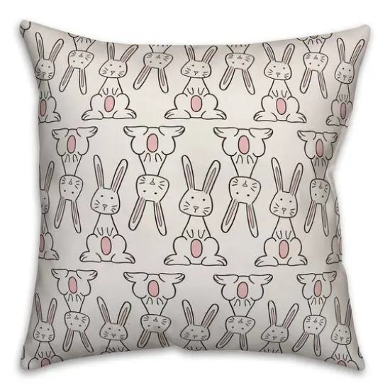 Curious Bunny Pattern Throw Pillow {1}