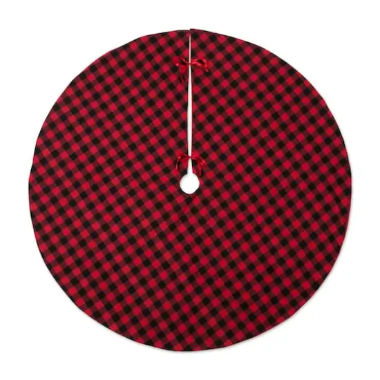 DII&reg; Red & Black Buffalo Check Holiday Tree Skirt  {1}