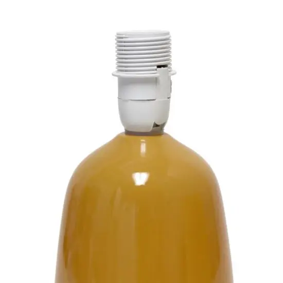 Simple Designs 10" Thimble Base Ceramic Table Lamp Mustard Yellow {6}