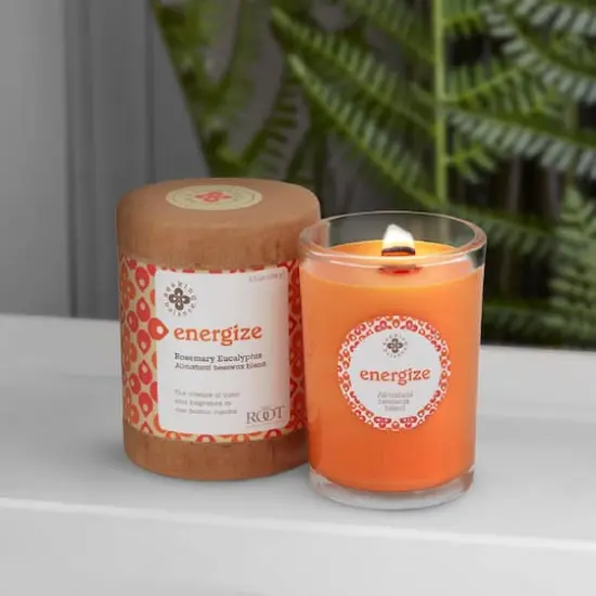 Root Candles Seeking Balance&reg; Energize: Rosemary Eucalyptus Jar Candle {3}