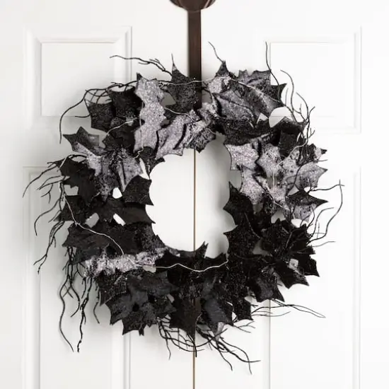 Glitzhome&reg; 26" Lighted Halloween Bat Wreath {4}