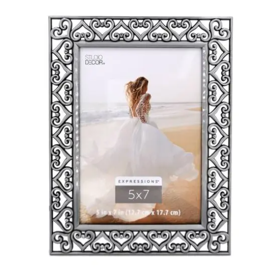Expressions&trade; Pewter Hearts Jeweled Frame by Studio D&eacute;cor&reg; {1}