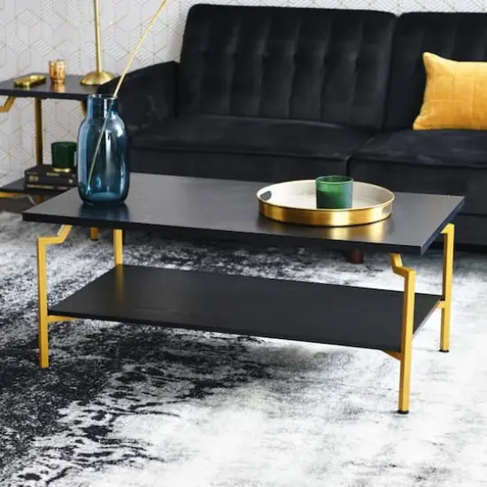 Household Essentials 43" Crown Coffee Table Black {3}