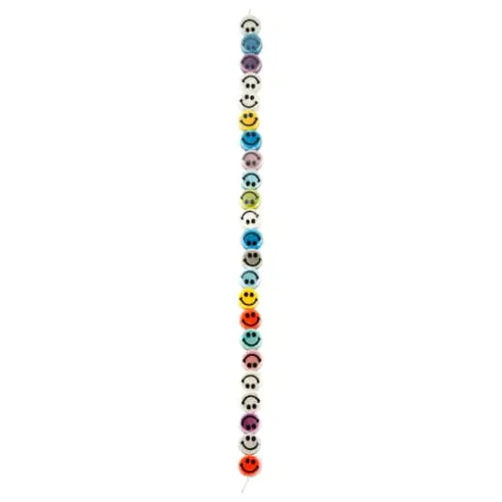 Multicolor Ceramic Smiley Face Beads, 7.5mm by Bead Landing&trade; {4}