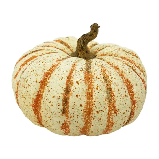 14" Flat Cream & Orange Speckled Decorative Pumpkin by Ashland&reg; {1}