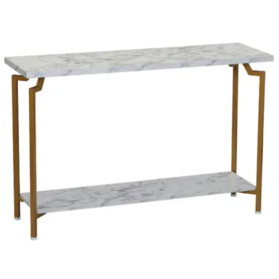 Household Essentials Crown Console 23" 2-Tier Console Table White {1}