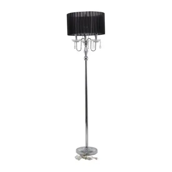 Silver Metal Floor Lamp 16" x 16" x 63" {8}