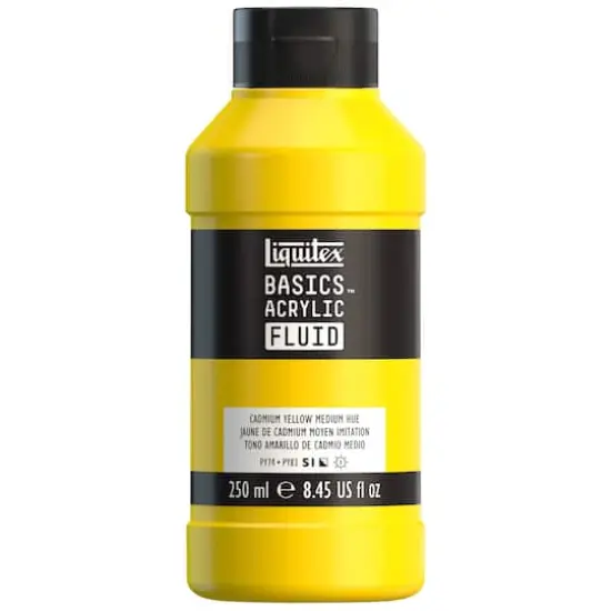 Liquitex&reg; BASICS&reg; Acrylic Fluid, 8.45oz. Cadmium Yellow Medium Hue {1}