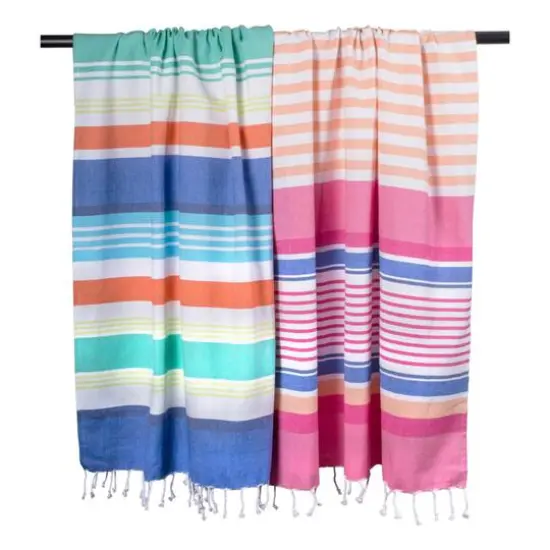 Fouta Towel Blue Beachy Stripe {3}