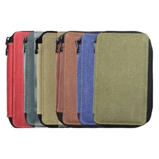 Global Art 48 Slot Canvas Pencil Case Olive {2}