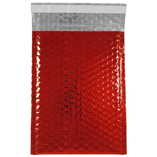 JAM Paper 6.375" x 9.5" Red Metallic Bubble Padded Mailer Envelopes, 12ct. {1}