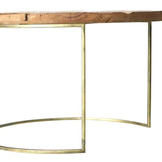 Hello Honey&reg; 16'' Round Wood Dia Tray with Metal Legs {4}