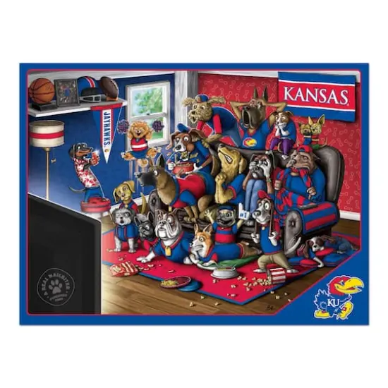College Football Purebred Fans A Real Nailbiter 500 Piece Puzzle Kansas Jayhawks {5}