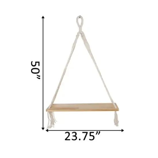 Flora Bunda 20" x 5.8" Macram&eacute; Hanging Shelf {3}