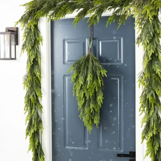 Glitzhome&reg; 31.5"H Christmas Greenery PE Teardrop {3}