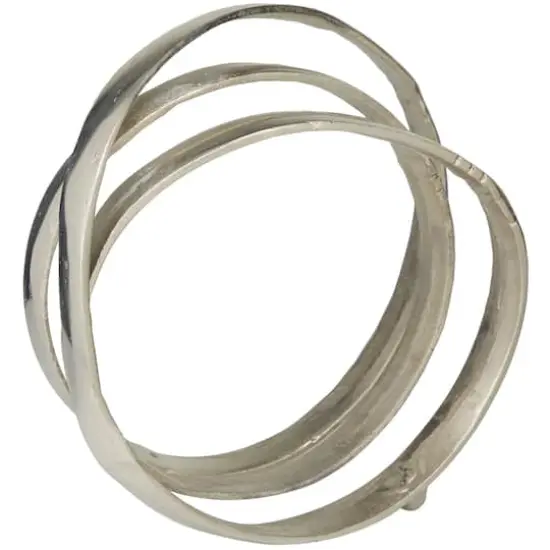 13" Aluminum Looped Abstract Sculpture Silver {5}