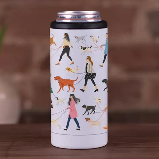 Dog Walking Pattern 12oz. Koozie {4}