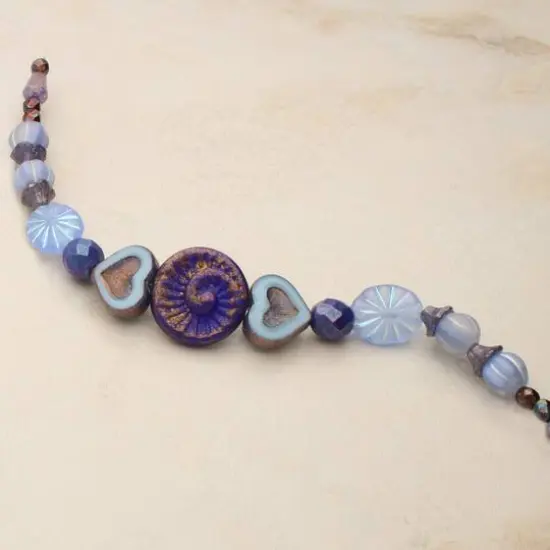 Blue Heart Czech Glass Bead Mix by Bead Landing&trade; {6}