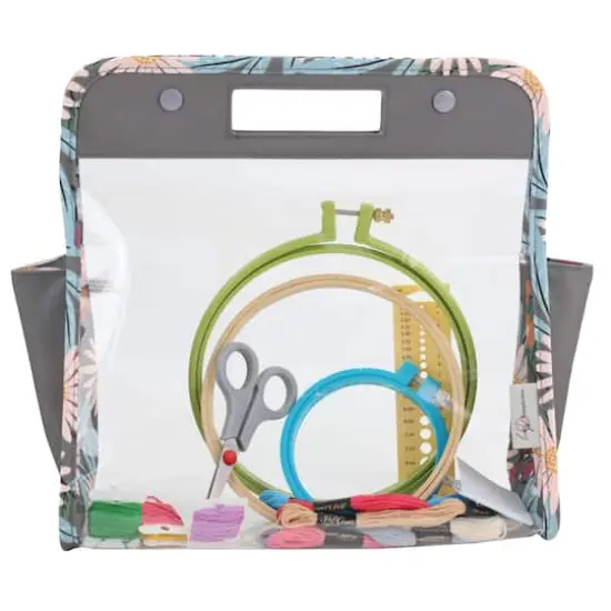 Everything Mary Daisy Floral Print Clear Knitting Caddy & Project Bag {4}