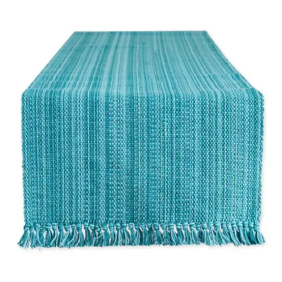 DII&reg; 108" Variegated Fringe Table Runner Teal {1}