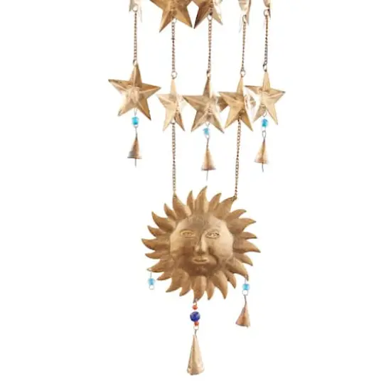 Gold Metal Eclectic Windchime, 9" x 1" x 39" {4}