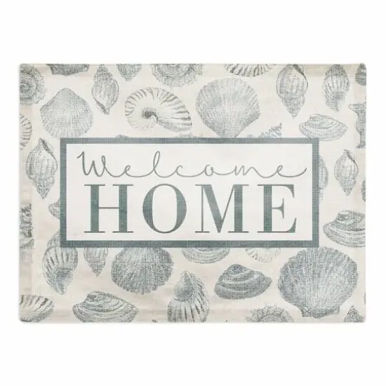 Welcome Home Multi Shell Cotton Twill Placemat Blue/White {1}