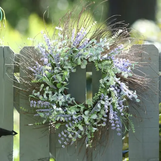 30.5" Purple & Green Floral Wreath  {3}