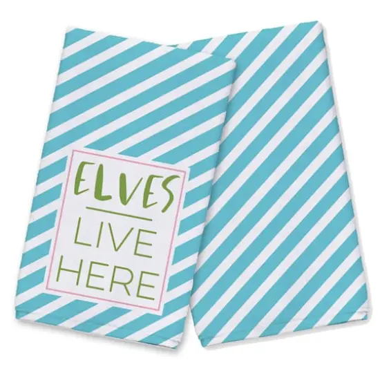 Elves Live Here Tea Towels - Set of 2 {1}