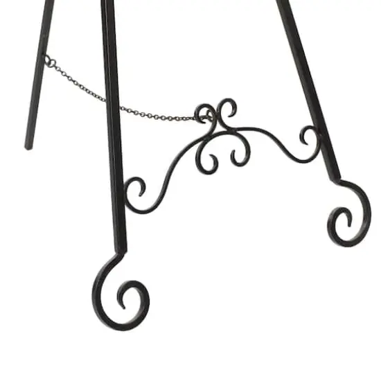 Traditional Black Iron Floor Easel, 46" x 21" x 22" {8}