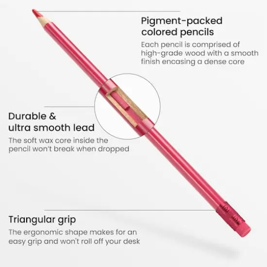 Arteza&reg; Kids Colored Triangular Pencils, Erasable, Set of 48 pcs {4}