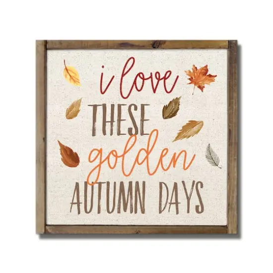 Golden Autumn Days Framed Wood Wall Hanging {1}