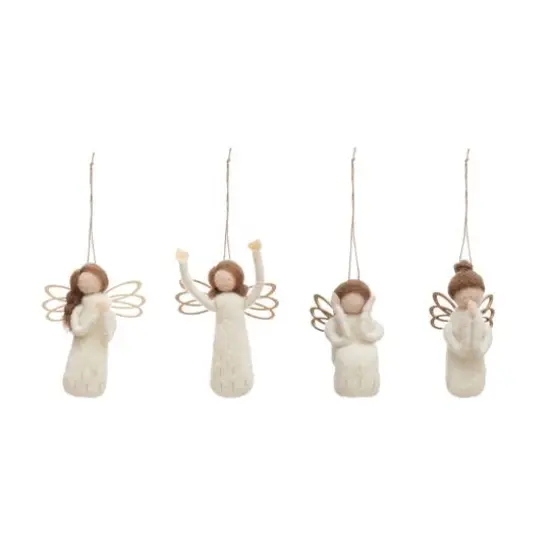 Hello Honey&reg; 4 Pack 5.25" Wool Felt Angel Ornaments {1}