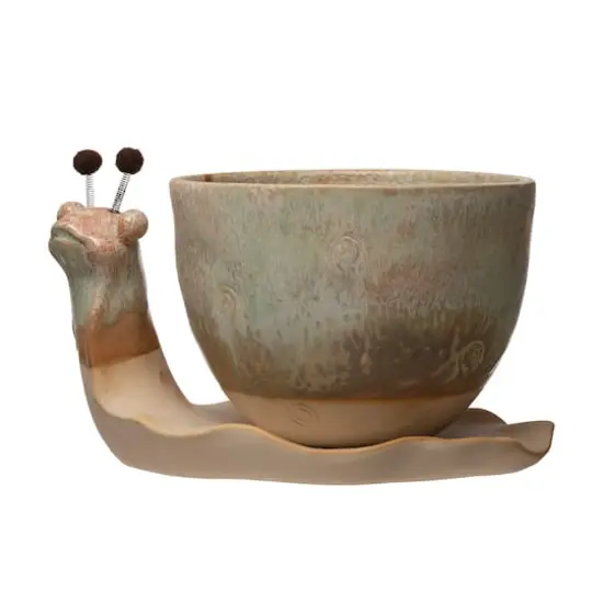Hello Honey&reg; Stoneware Snail Planter Set {3}