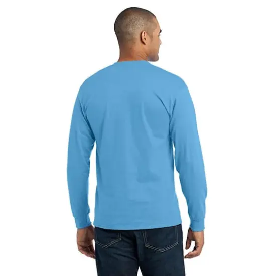 Port & Company&reg; Long Sleeve Adult T-Shirt Aquatic Blue {5}