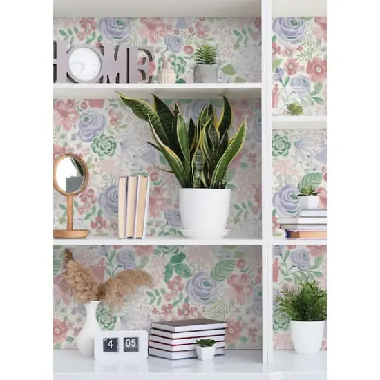 RoomMates Disney® Princess Watercolor Floral Peel & Stick Wallpaper Purple {5}