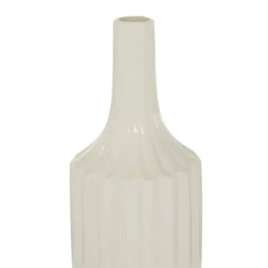 White Ceramic Modern Vase, 19" x 5" x 5" {5}
