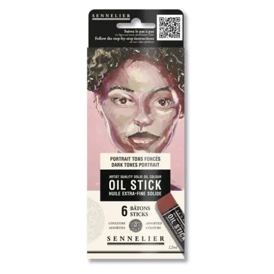 Sennelier Dark Tones Portrait 6 Color Oil Stick Mini Cardboard Set {1}