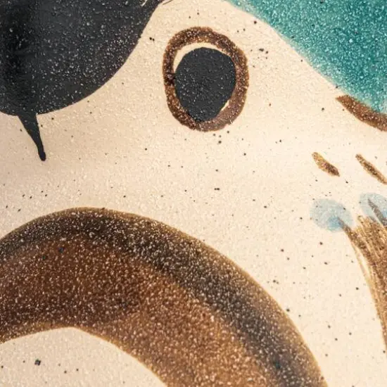 Hello Honey&reg; 8.25" Multicolor Sand Finished Hand Painted Bird Shaped Stoneware Vase {10}