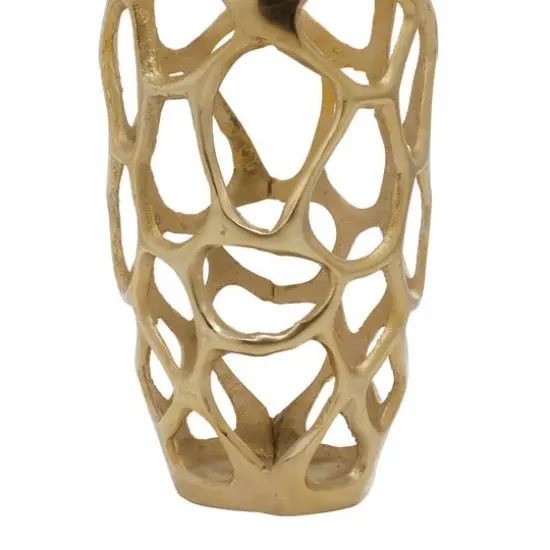 Gold Aluminum Contemporary Vase {5}