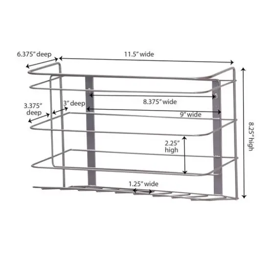 Household Essentials 8.5" Silver Kitchen Wrap Organizer for Cabinet Door {5}