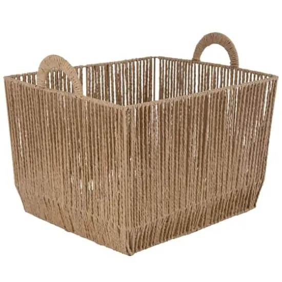 Simplify Small Vertical Weave Storage Basket with Round Handles {1}