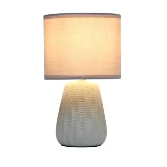 Simple Designs 11" Mini Ceramic Pastel Table Lamp Gray {3}