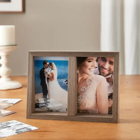 Expressions&trade; 2 Opening 4" x 6" Walnut Angled Collage Frame by Studio D&eacute;cor&reg; {3}