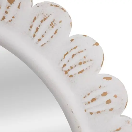 Hello Honey® 31.5" White Arched Raised Scallop Pattern Wall Mirror {5}