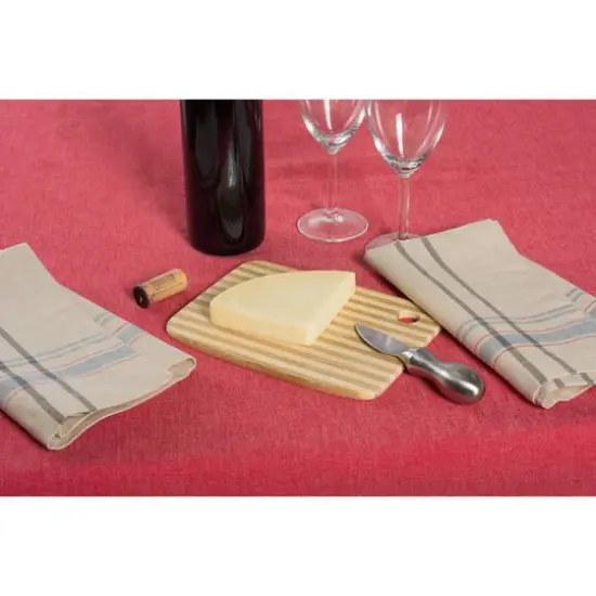 Tango Red French Chambray Tablecloth 60" x 84" {5}
