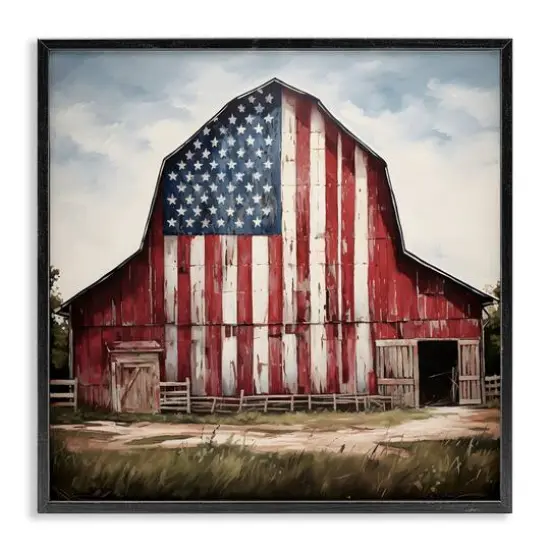 Stupell Industries Americana Barn View Framed Giclee Art Black {1}